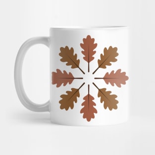 Radial Oak Leaves (Brown) Mug